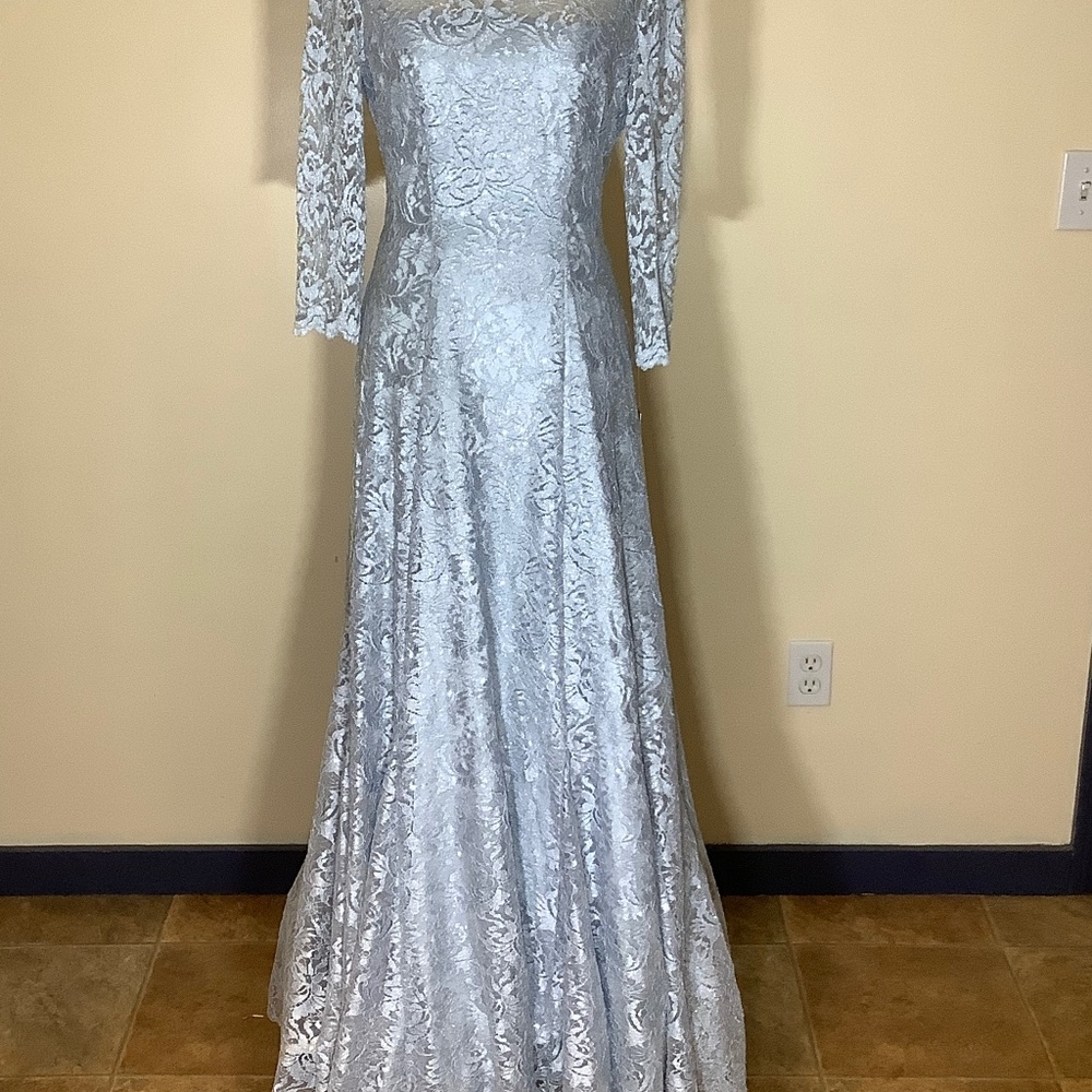 Tahari full length Formal gown, ice blue, size 6